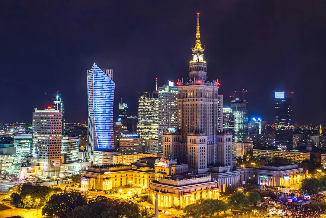Exit Tax Poland 2026 What It Really Costs to Leave Without Planning and How to Prepare Properly Beautiful Night Image of Warsaw